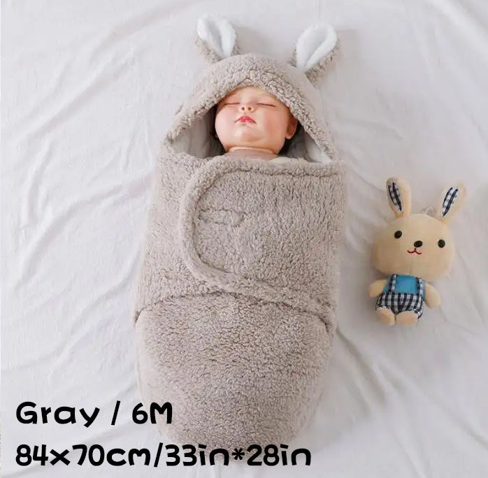 Superzachte babyslaapzak, zachte fleece, pasgeboren deken, inbakerdekens, unisex babywikkeldoek voor pasgeboren jongens en meisjes met hoofdbeschermende en hoofdondersteunende functie, draagbare inbakerslaapzak Ritchy's Shop