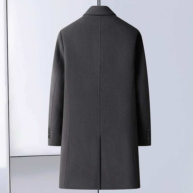 Handgemaakte dubbelzijdige wollen goederen, middellange kostuumkraag, ganzendons, uitneembare voering, casual jas Ritchy's Shop