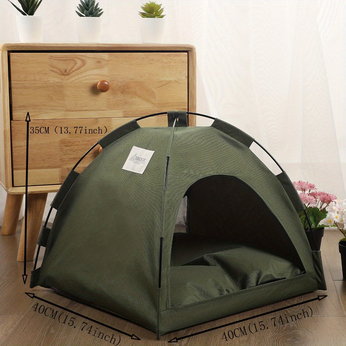 Kattententbed met verwijderbare, antislip zachte mat, draagbare tent voor katten en kleine honden, ademende, zelfkoelende mat voor honden en katten Ritchy's Shop