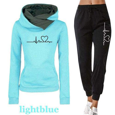 Women Tracksuit Pullovers Hoodies and Black Pants Autumn Nexora Store