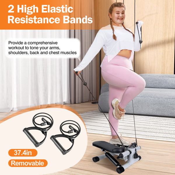 Fitness Step Machine, Mini Step Machine met weerstandsband, Fitnessapparaat voor thuis met een draagvermogen van 150 kg, Hydraulische Fitness Step Machine met LCD-scherm Ritchy's Shop