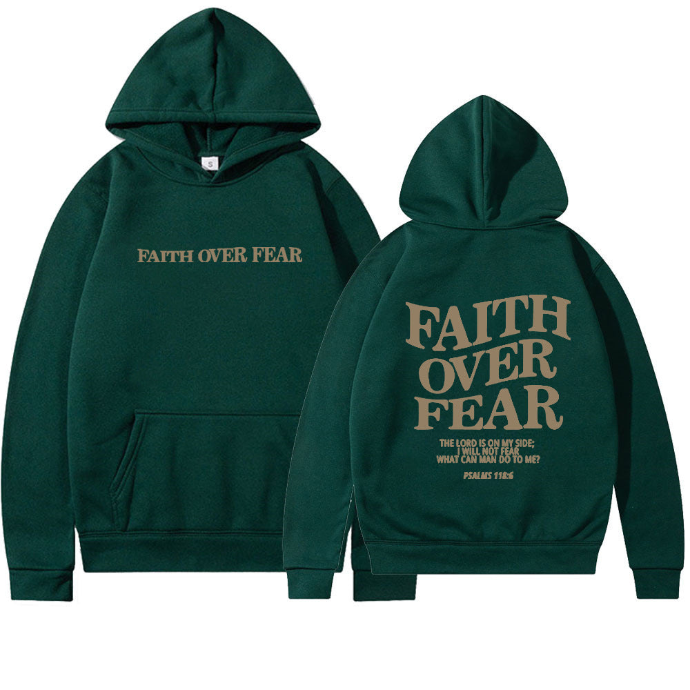 Geloof boven angst Christelijke hoodie Christelijke sweatshirt Jezus hoodie Trendy hoodie Bijbelvers shirt Unisex esthetische kleding Nexora Store