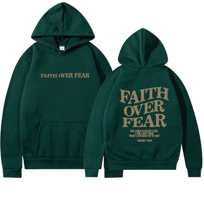 Geloof boven angst Christelijke hoodie Christelijke sweatshirt Jezus hoodie Trendy hoodie Bijbelvers shirt Unisex esthetische kleding Nexora Store