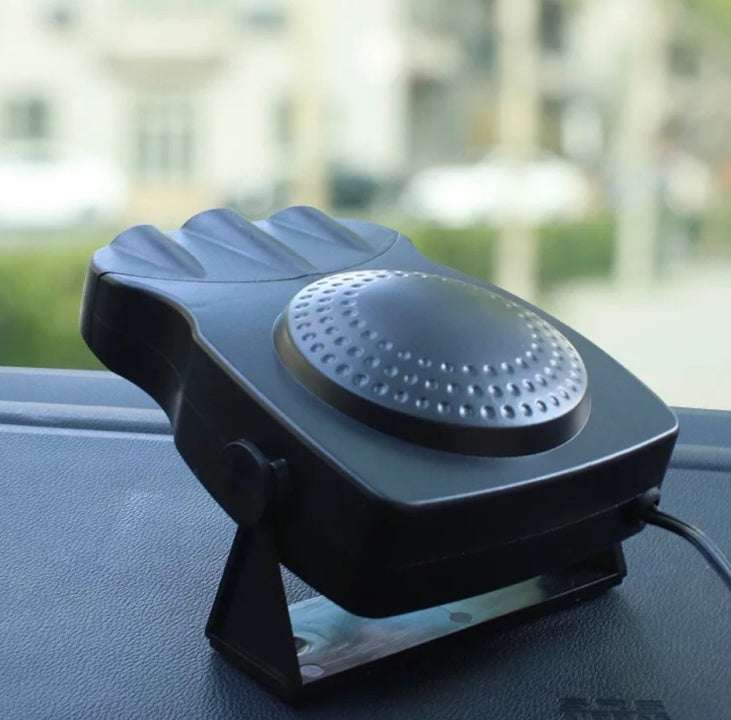 Draagbare voorruitontdooier compacte auto verwarmings- en koelventilator zwart-rood