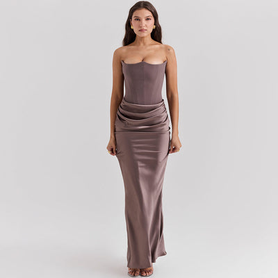 Slanke Tube Top Lange Jurk Sexy Mode Bandeau Rugloze Feestavondjurken Voor Vrouwen Kleding Nexora Store
