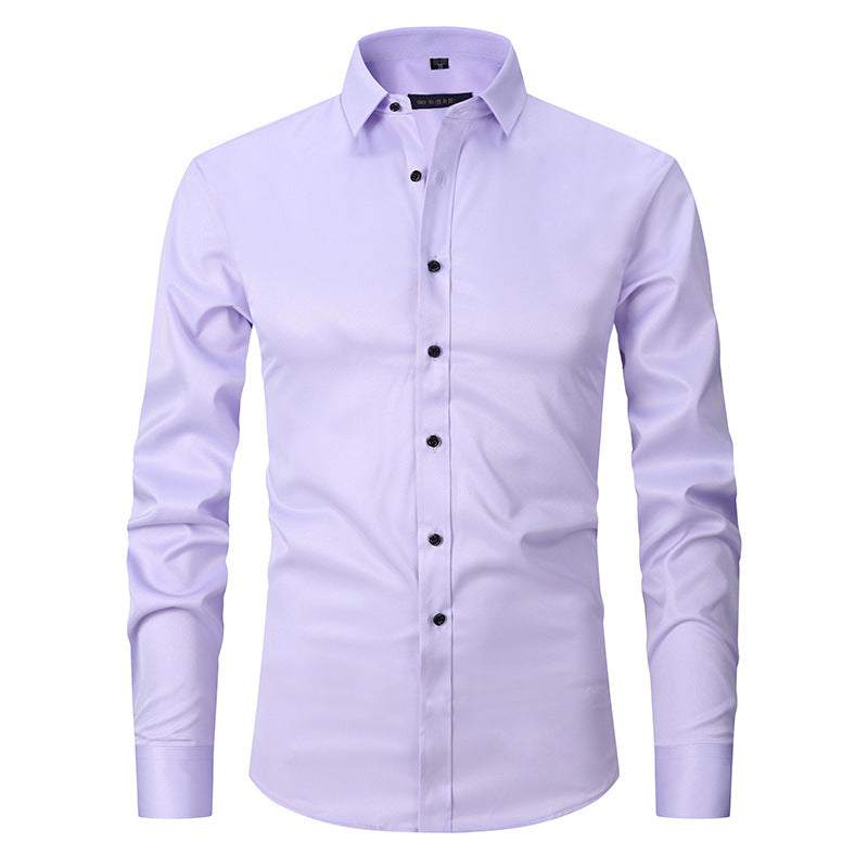 Men's Stretch Shirt Long Sleeve Non-ironing Slim Fit Nexora Store