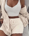 beige damespyjamaset met lange mouwen van zacht en comfortabel materiaal