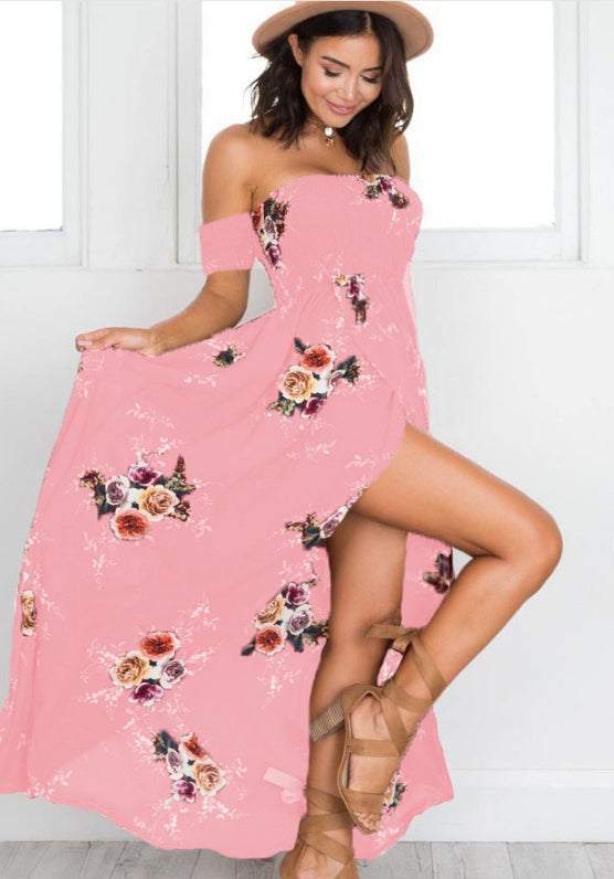 Boho-stijl lange jurk voor dames, off-shoulder strand zomerjurken Nexora Store