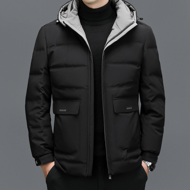 Dikke donsjas heren korte afneembare muts warm Nexora Store