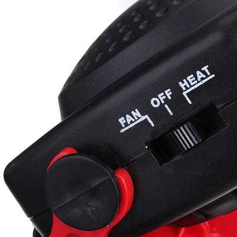draagbare voorruitontdooier auto ventilator zwart rood met verwarming en ventilator functies