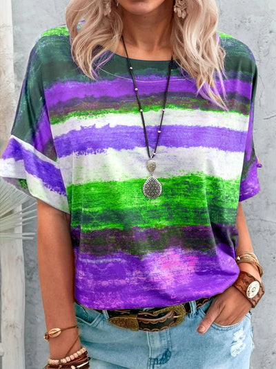 Dames T-shirt met korte mouwen en gradiëntcontrast Ritchy's Shop