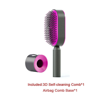 Zelfreinigende haarborstel voor vrouwen, één-toets reiniging, haaruitval, airbagmassage, hoofdhuidkam, antistatische haarborstel Nexora Store
