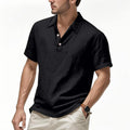Heren Brits casual poloshirt met gesp en losse linnen revers Nexora Store