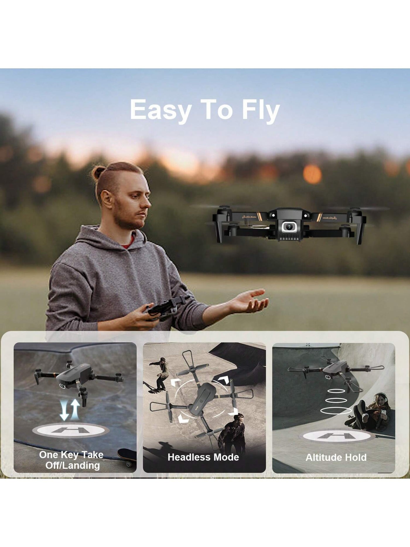 4DRC V4 Foldable Mini Drone With Camera 4K 1080P HD Drone ,3 Batteries,Drones For Adults Kids,Remote-controlled Quadcopter,Logistics Is Randomly Sent By UPS,USPS, Nexora Store