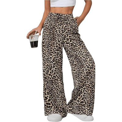 Casual broek met lage taille en luipaardprint voor alle wedstrijden Ritchy's Shop