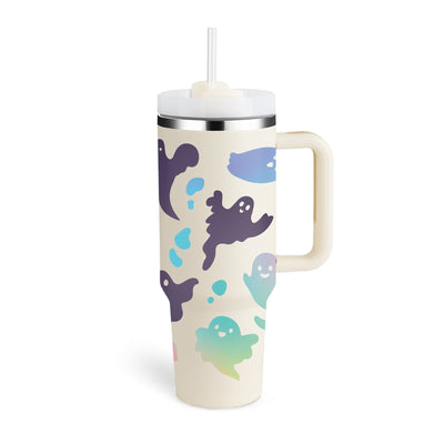 40 Oz Tumbler met handvat, rietje, geïsoleerd, roestvrij staal, morsbestendig, vacuüm koffiebeker, beker met deksel, taps toelopende mok, cadeaus voor Valentijnsliefhebbers, geschikt voor in de auto, sportschool, kantoor, reizen Ritchy's Shop