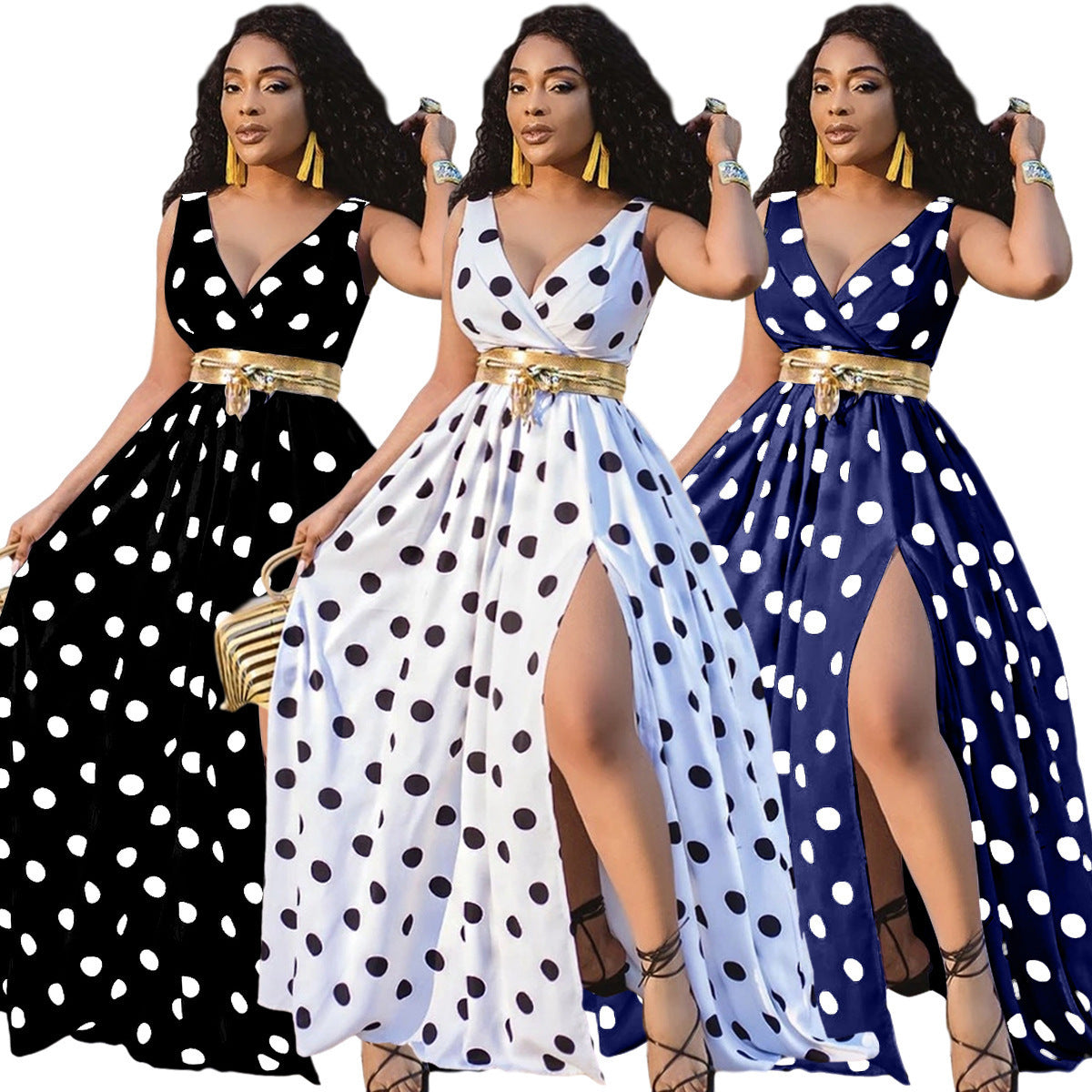 Sexy Jurken Dames Feest Dames Riem Plus Size Gevorkte Clubjurken Nexora Store