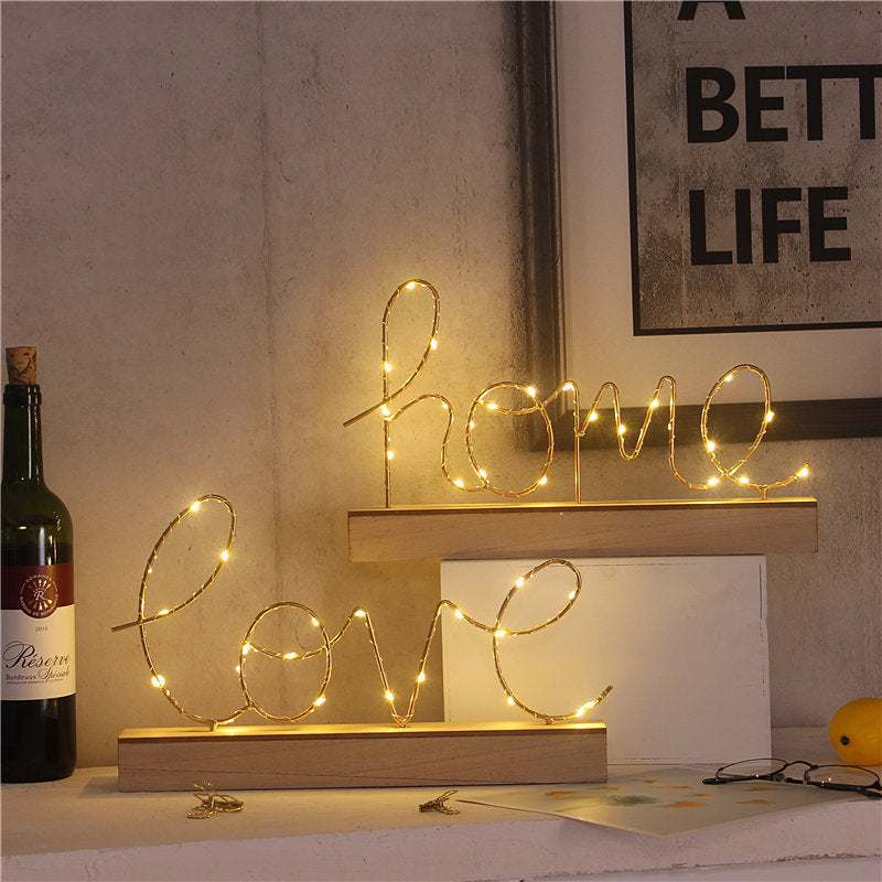 Verlicht bord Liefde houten LED letterlamp voor huisdecoratie en bruiloftsachtergrond