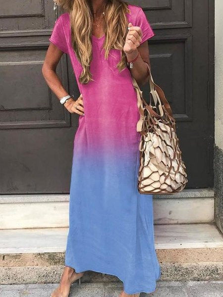 Jurk met korte mouwen en v-hals kleur Ritchy's Shop