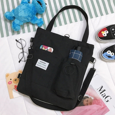Harajuku Canvas Tassen Studenten Handtas Met Zakken Preppy Buckpack Schoudertas Voor Vrouwen Schooltassen Nexora Store