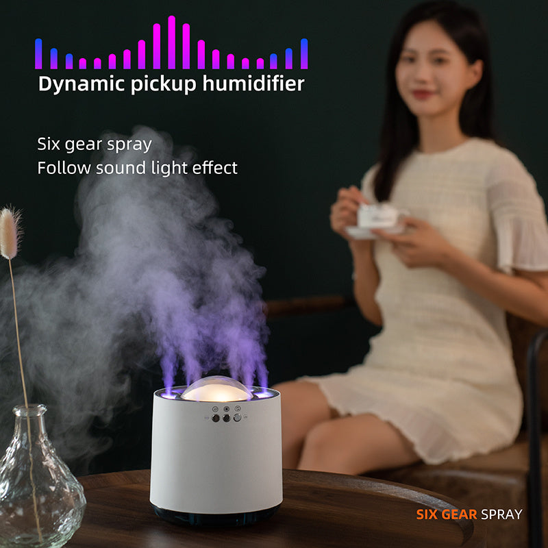 Groothandel Spraakgestuurde Kleurrijke Led Lamp Luchtbevochtiger 800ml USB Koele Mist Ultrasone Smart Home H20 H2O Dynamische Luchtbevochtiger Nexora Store