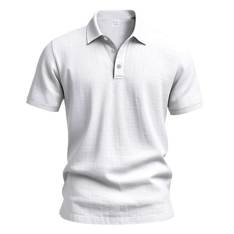 Heren Brits casual poloshirt met gesp en losse linnen revers Nexora Store