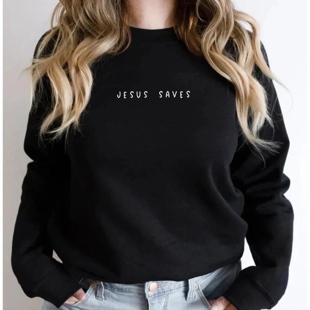 Jesus Save Christian Sweatshirt Faith Top Nexora Store