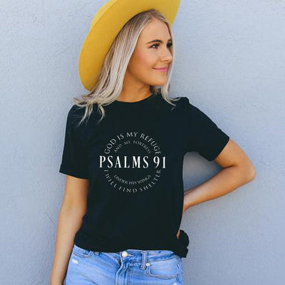 God Is My Refuge Psalms 91 Christian T Shirts Nexora Store