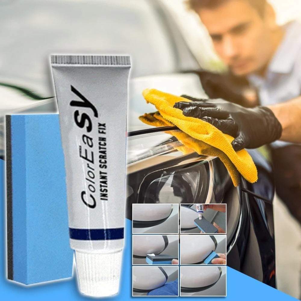 Autokrassenverwijderaar tube with applicator sponge for removing light car scratches on paint surface