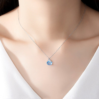 Mode S925 Zilveren Ketting Dames Ovaal Kristal Ritchy's Shop