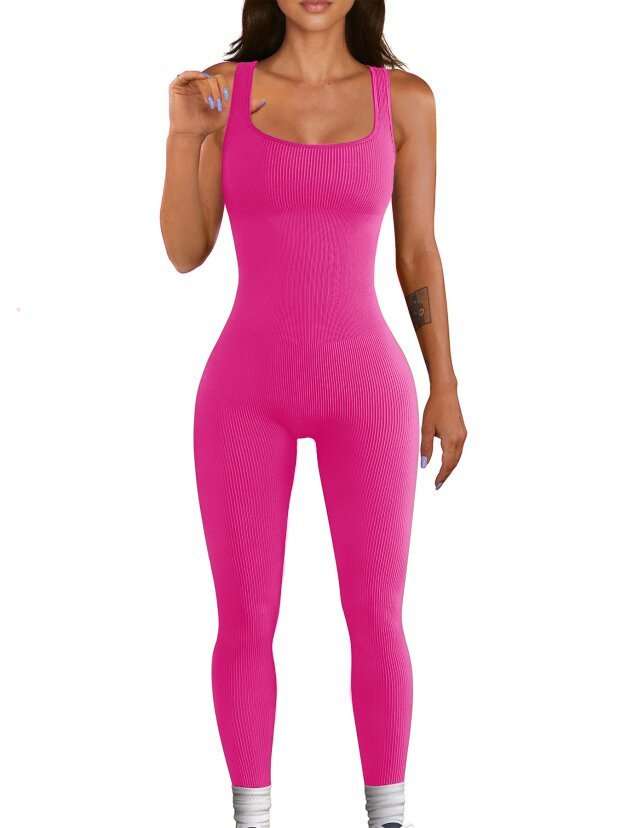 Dames roze spandex tanktop met jarretels en lange mouwen, taillemodel vrijetijdskleding