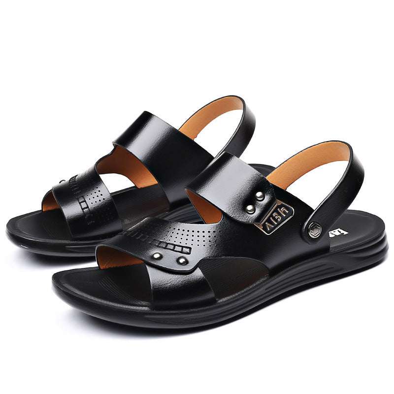 Herenpantoffels van echt leer, slijtvast, antislip en ademend Ritchy's Shop