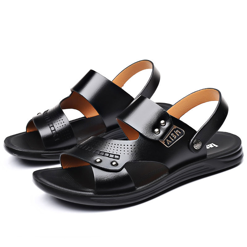 Herenpantoffels van echt leer, slijtvast, antislip en ademend Ritchy's Shop