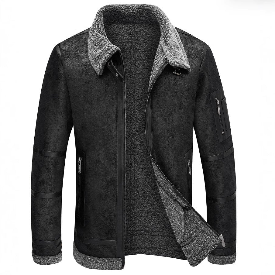 Heren herfst- en winterjas met fleecevoering en dikke bontkraag Ritchy's Shop