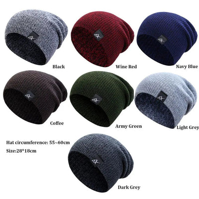 Unisex modieuze gebreide muts, winter wollen elastische muts voor buiten fietsen, kamperen, reizen winter muts acryl gebreide mutsen voor mannen vrouwen Ritchy's Shop