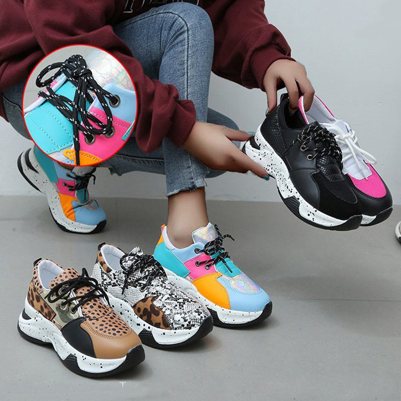 Luipaardprint Sneakers Dames Veterschoenen Wandel- en Hardloopschoenen Sportschoenen Nexora Store