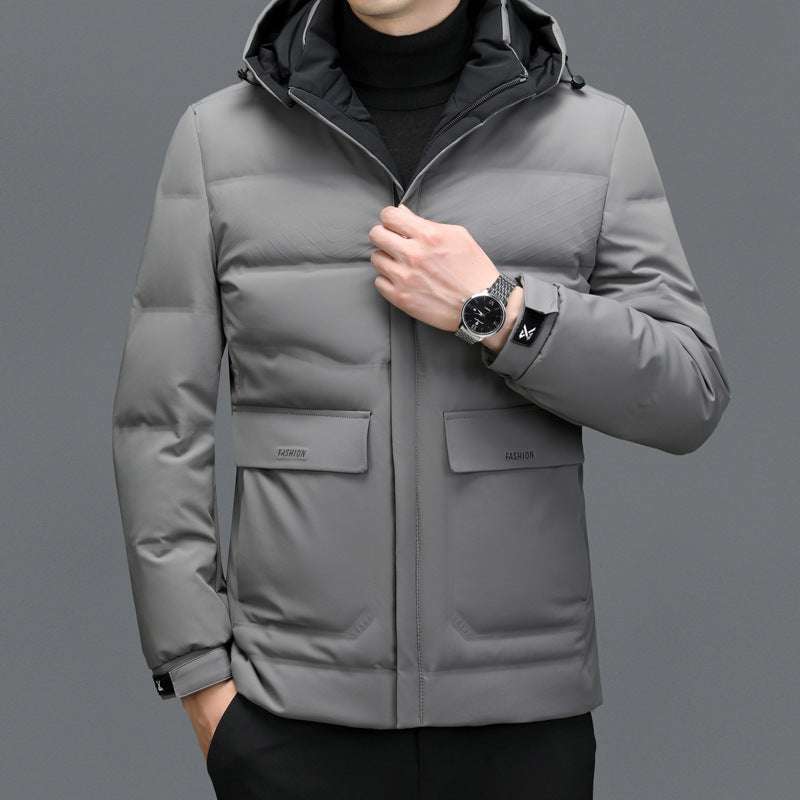 Dikke donsjas heren korte afneembare muts warm Nexora Store