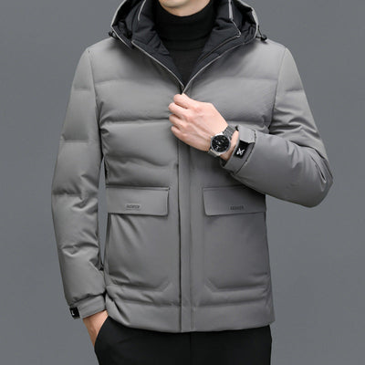 Dikke donsjas heren korte afneembare muts warm Nexora Store