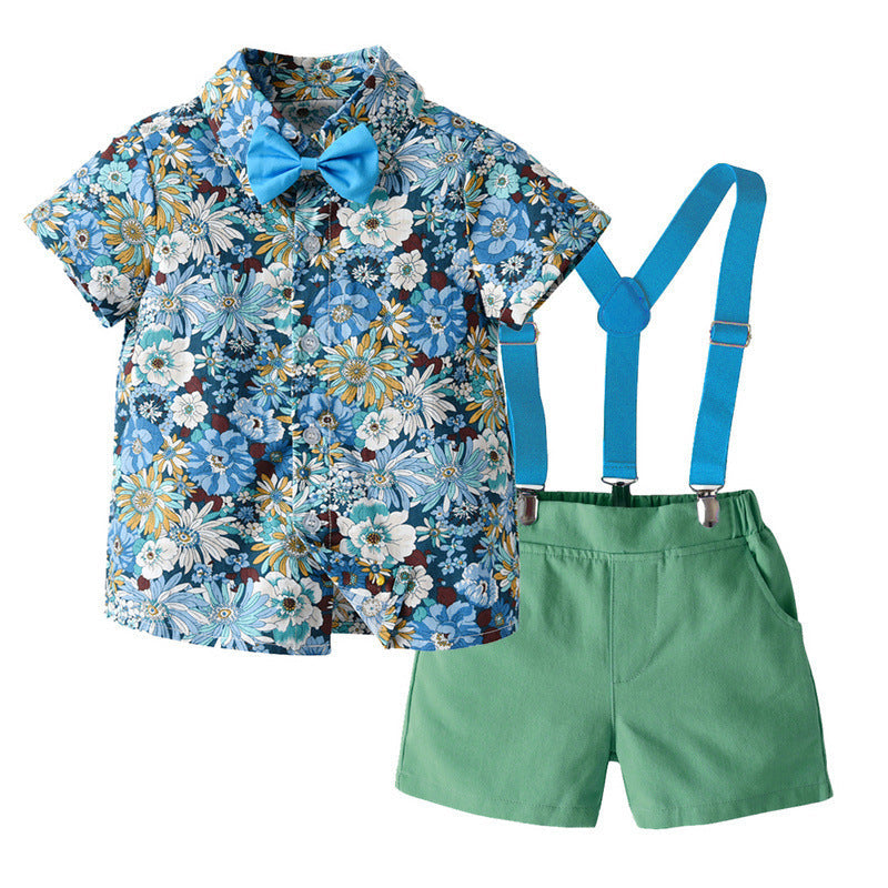 Schattige bloemen prinses shirt shorts tweedelig setje Nexora Store