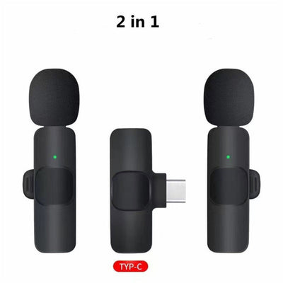Draadloze Lavalier-microfoon, draagbare audio- en video-opnamemicrofoon voor iPhone en Android, lange batterijduur, live-uitzendingen en gaming Ritchy's Shop