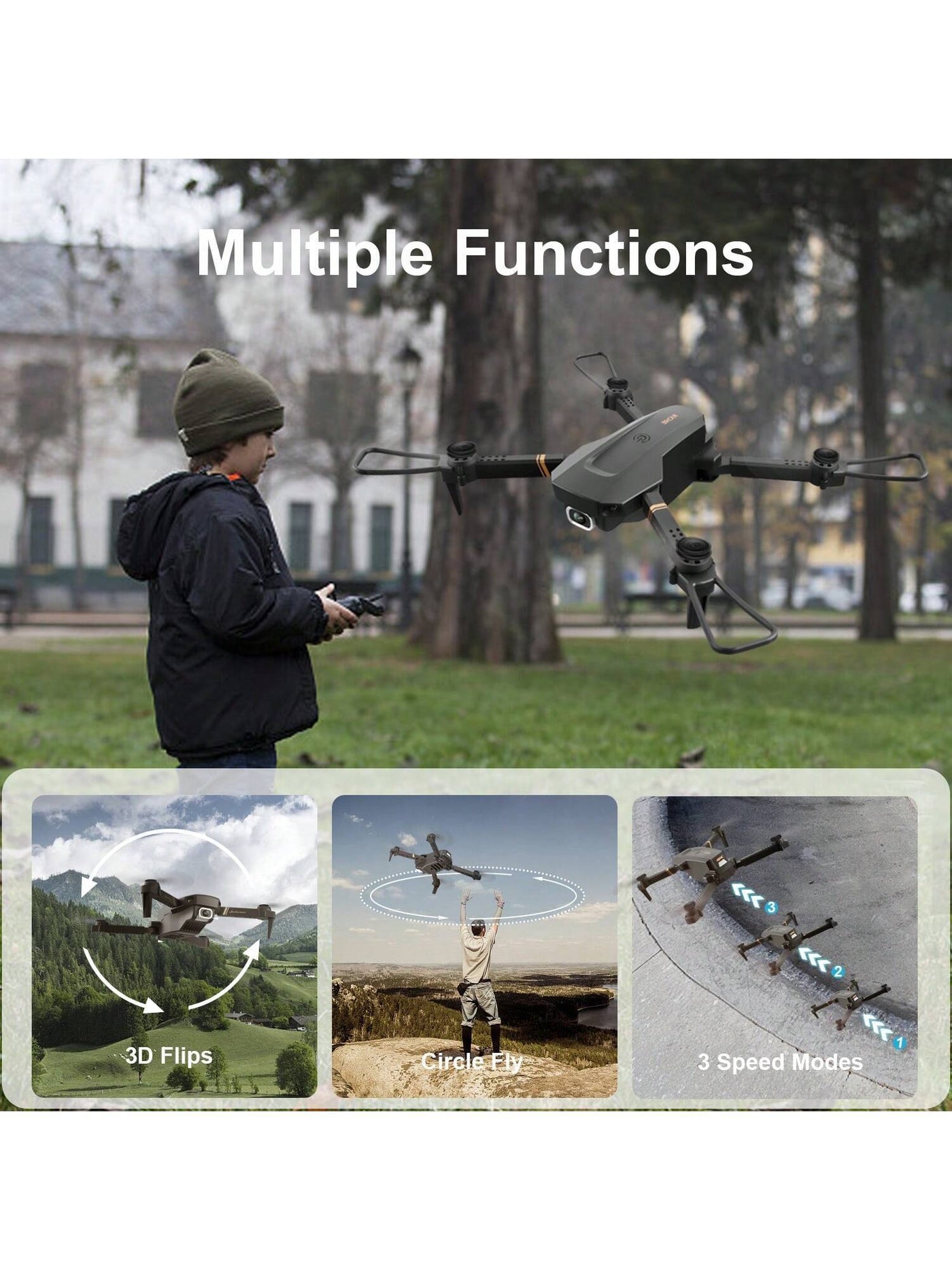 4DRC V4 Foldable Mini Drone With Camera 4K 1080P HD Drone ,3 Batteries,Drones For Adults Kids,Remote-controlled Quadcopter,Logistics Is Randomly Sent By UPS,USPS, Nexora Store