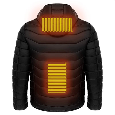 Heren Verwarmde Pufferjas Elektrische Verwarmde Jas Geïsoleerde Capuchon Windjack 9 Warmtezones Mijn winkel