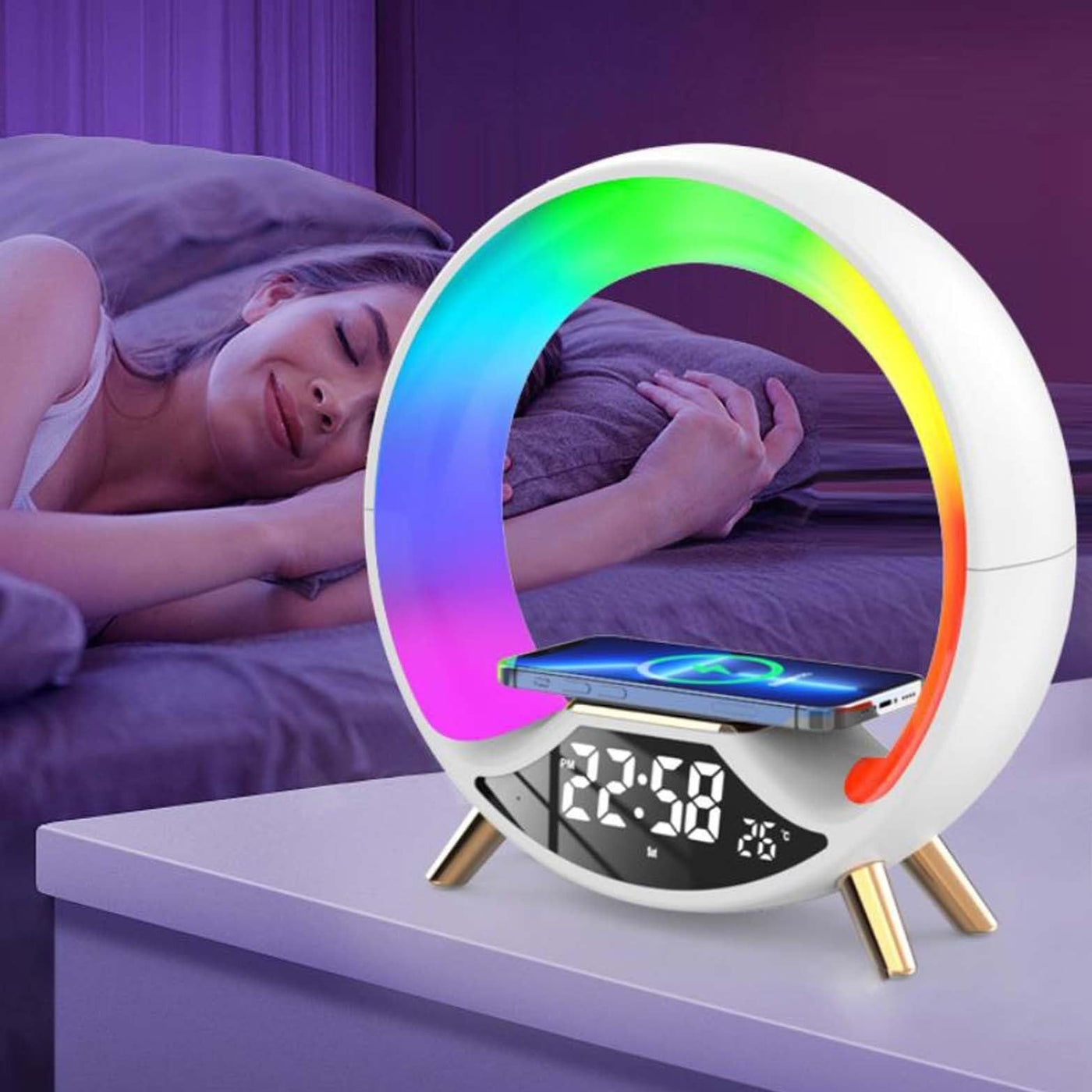 O Light Three In One Wireless Charging Multifunctional Bluetooth Speaker Night Light Nexora Store