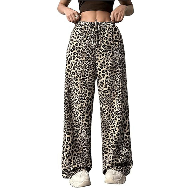 Casual broek met lage taille en luipaardprint voor alle wedstrijden Ritchy's Shop