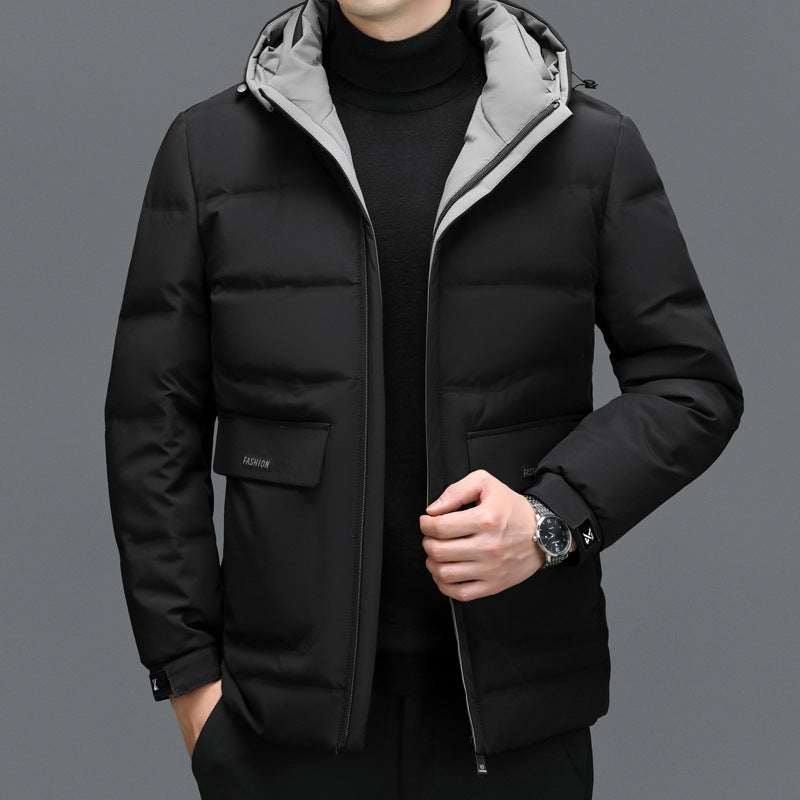 Dikke donsjas heren korte afneembare muts warm Nexora Store