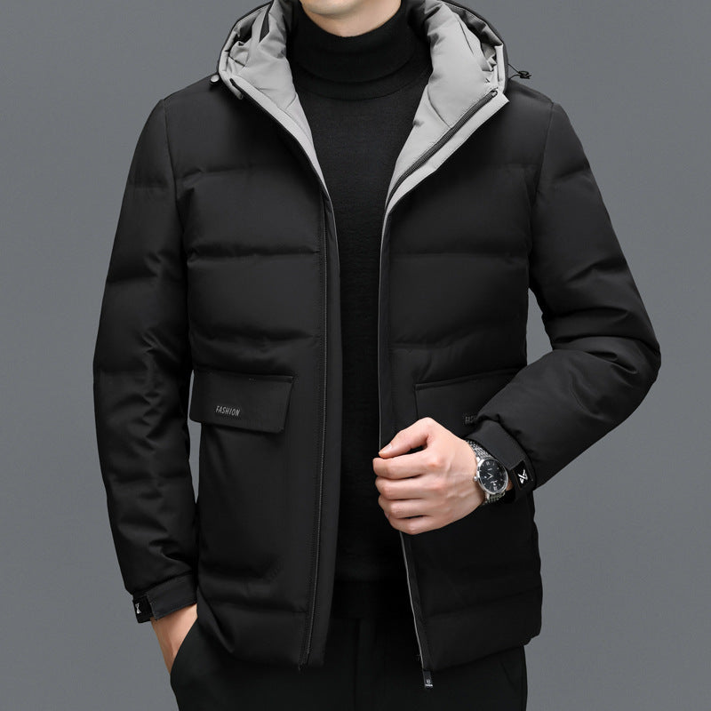 Dikke donsjas heren korte afneembare muts warm Nexora Store
