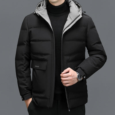 Dikke donsjas heren korte afneembare muts warm Nexora Store