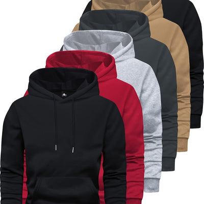 6-delige effen herensweater met lange mouwen en capuchon Nexora Store