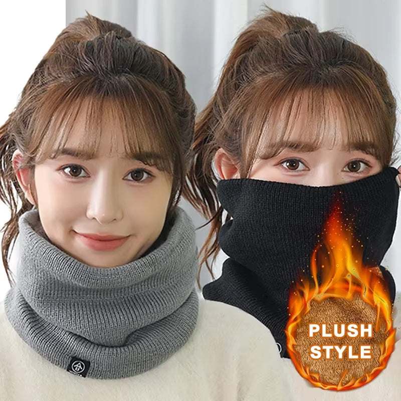 Zachte gebreide nekwarmer met warme fleece binnenvoering in diverse kleuren voor winterse koude tot -40°C.