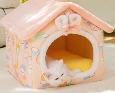 Opvouwbaar hondenhuis, kattenbed, wintervilla, slaapkennel, verwijderbaar nest, warme, afgesloten grot, bank, huisdierbenodigdheden Nexora Store
